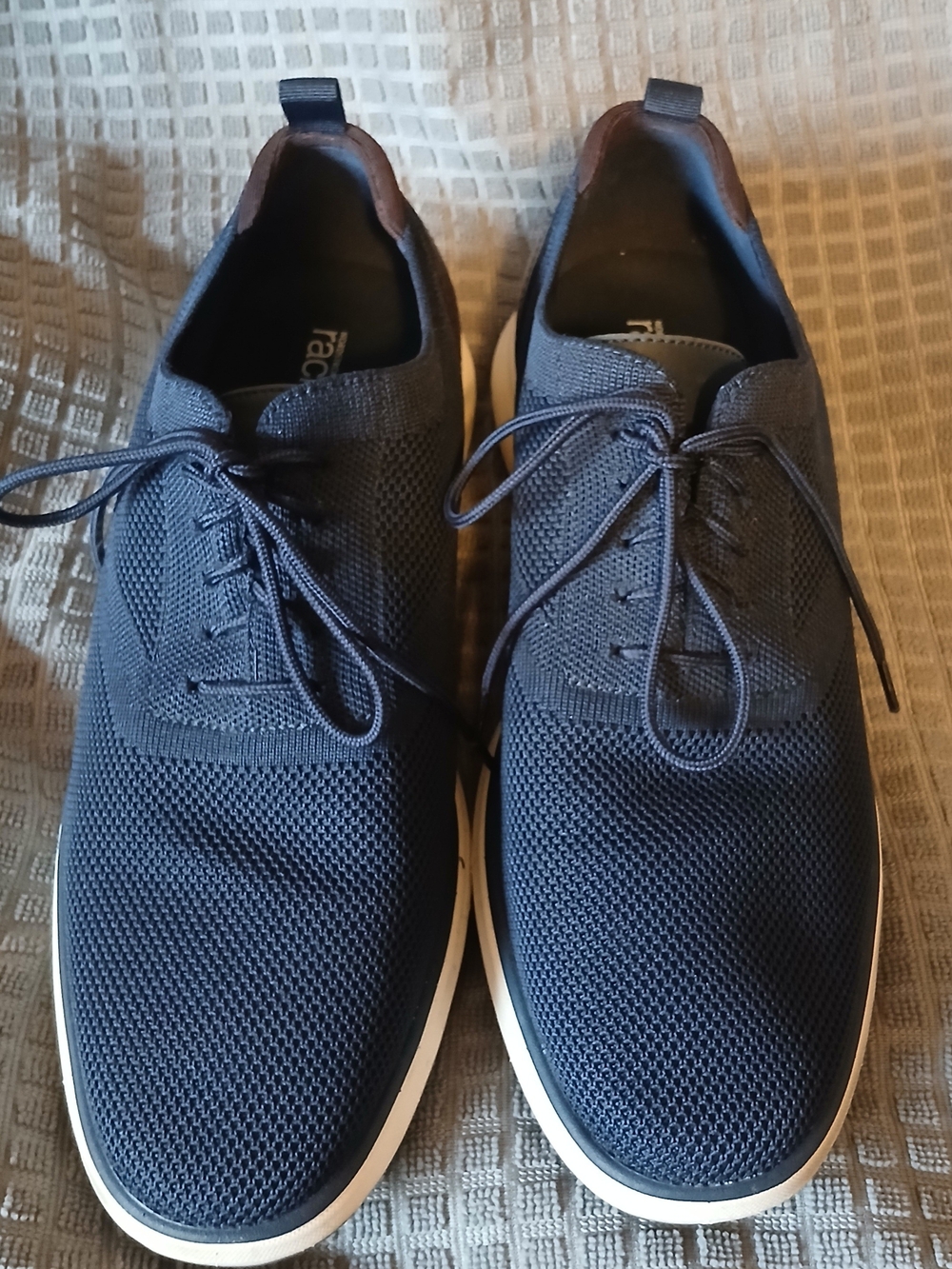 Men's Knit Derby Shoes in Navy - Casual Oxford Style
